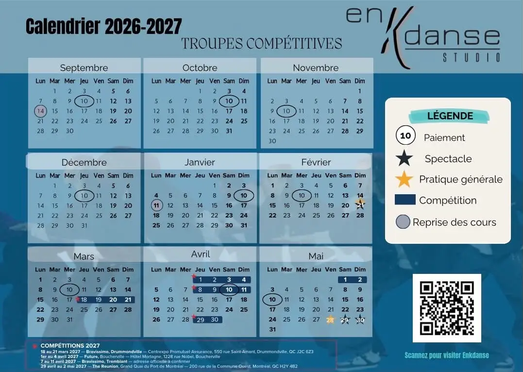 Horaire 2026-2027