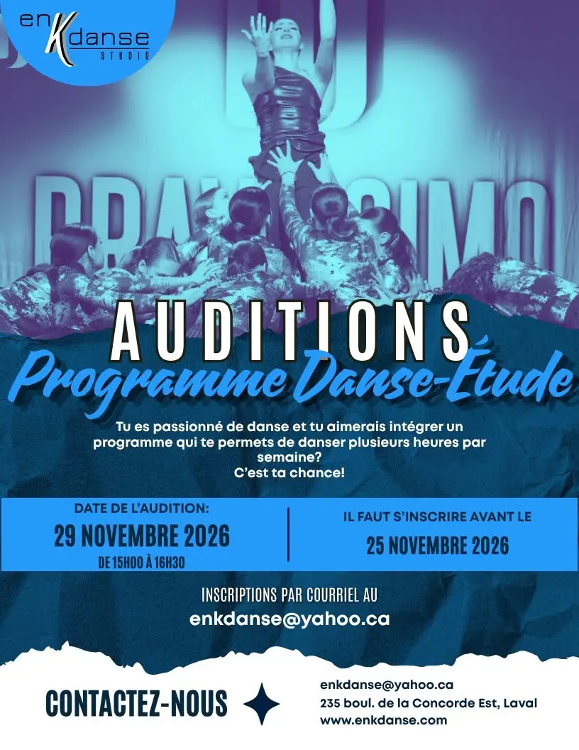 Auditions EnKdanse Danse-Études 2027 - 2028
