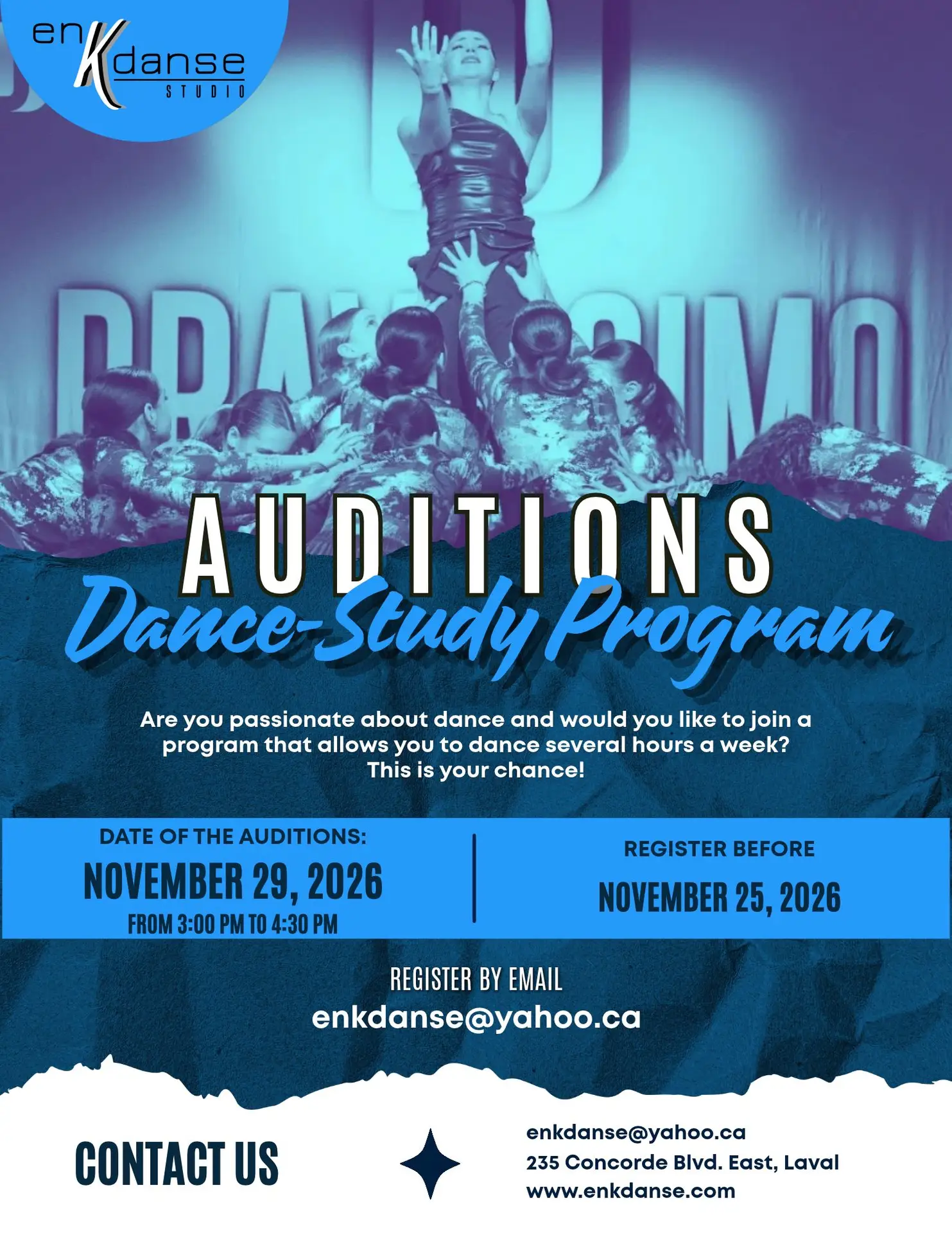 Enkdanse Dance programm auditions 2027-2028